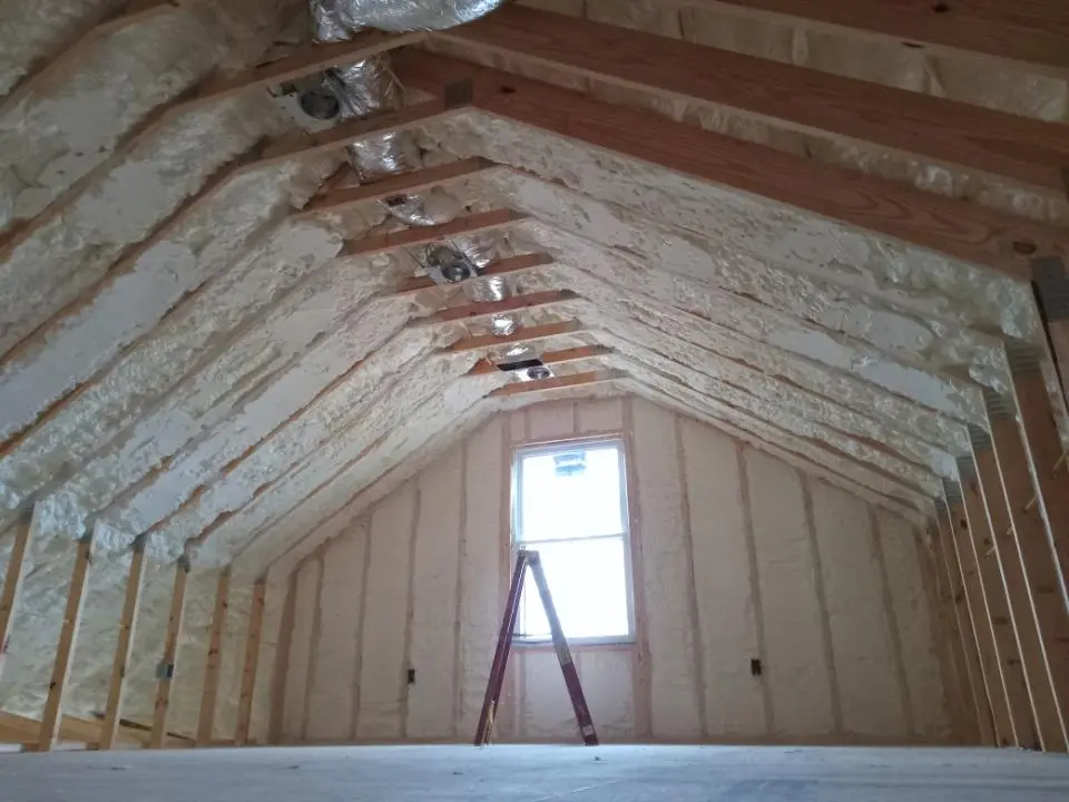 Spray foam roofing application for Crawl Space Insulation project in Dunn Loring